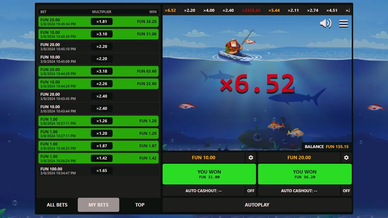 Игровой автомат Crash Fisher